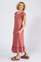 Surya Ethical Organic Cotton Midi Dress - left side view