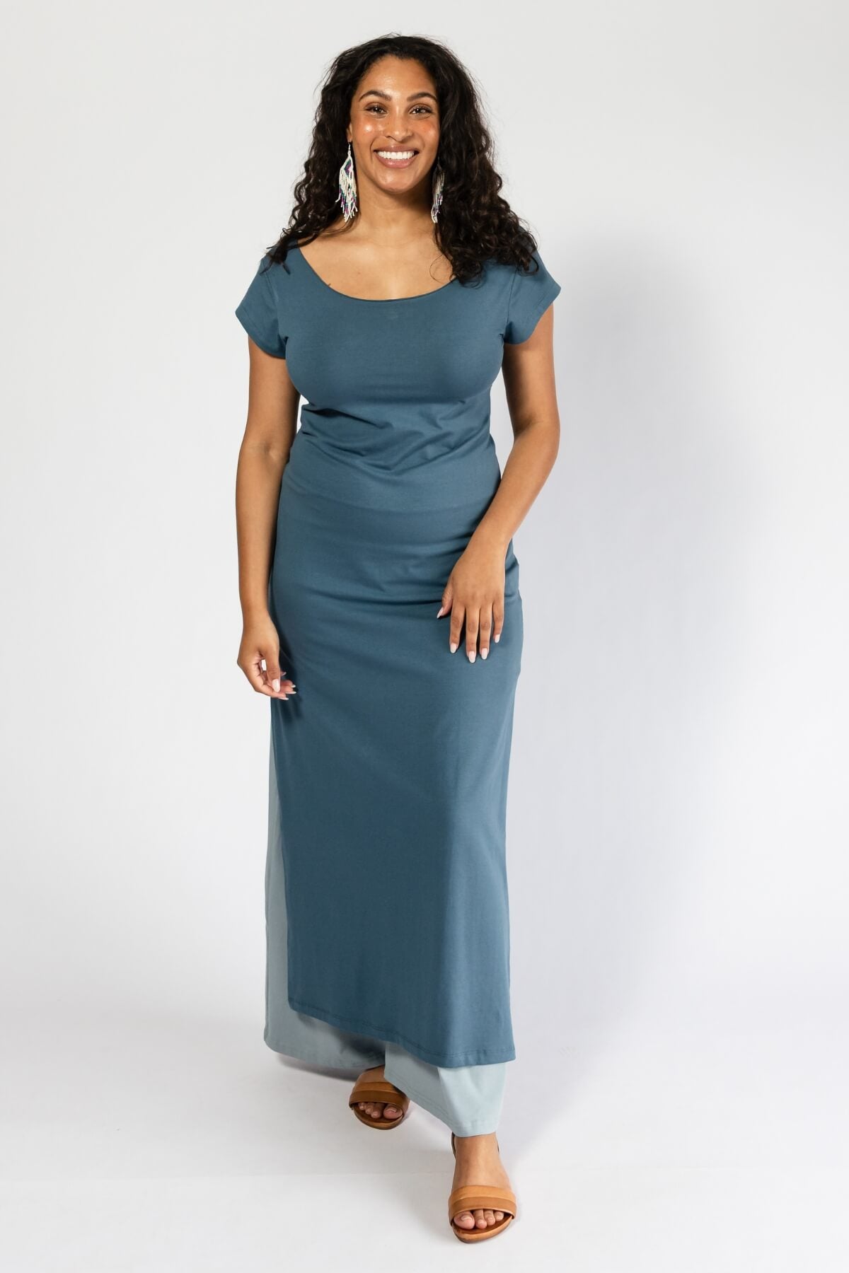 Surya Organic Cotton Dresses made in Nepal - Dusty Blue