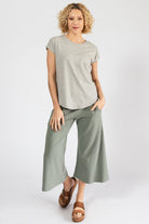 Surya Organic Cotton Cropped Freedom Pants - sage colour