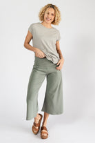 Surya Organic Cotton Cropped Freedom Pants - with turn down waist