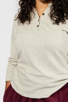 Surya Organic Cotton 3/4 Sleeve Jacquard weave top for women - detail