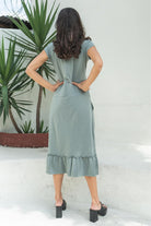 Surya Ethical Organic Cotton Midi Dresses - ruffles on hemline