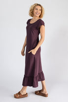 Surya Organic Cotton Midi Dress for Women - left side view