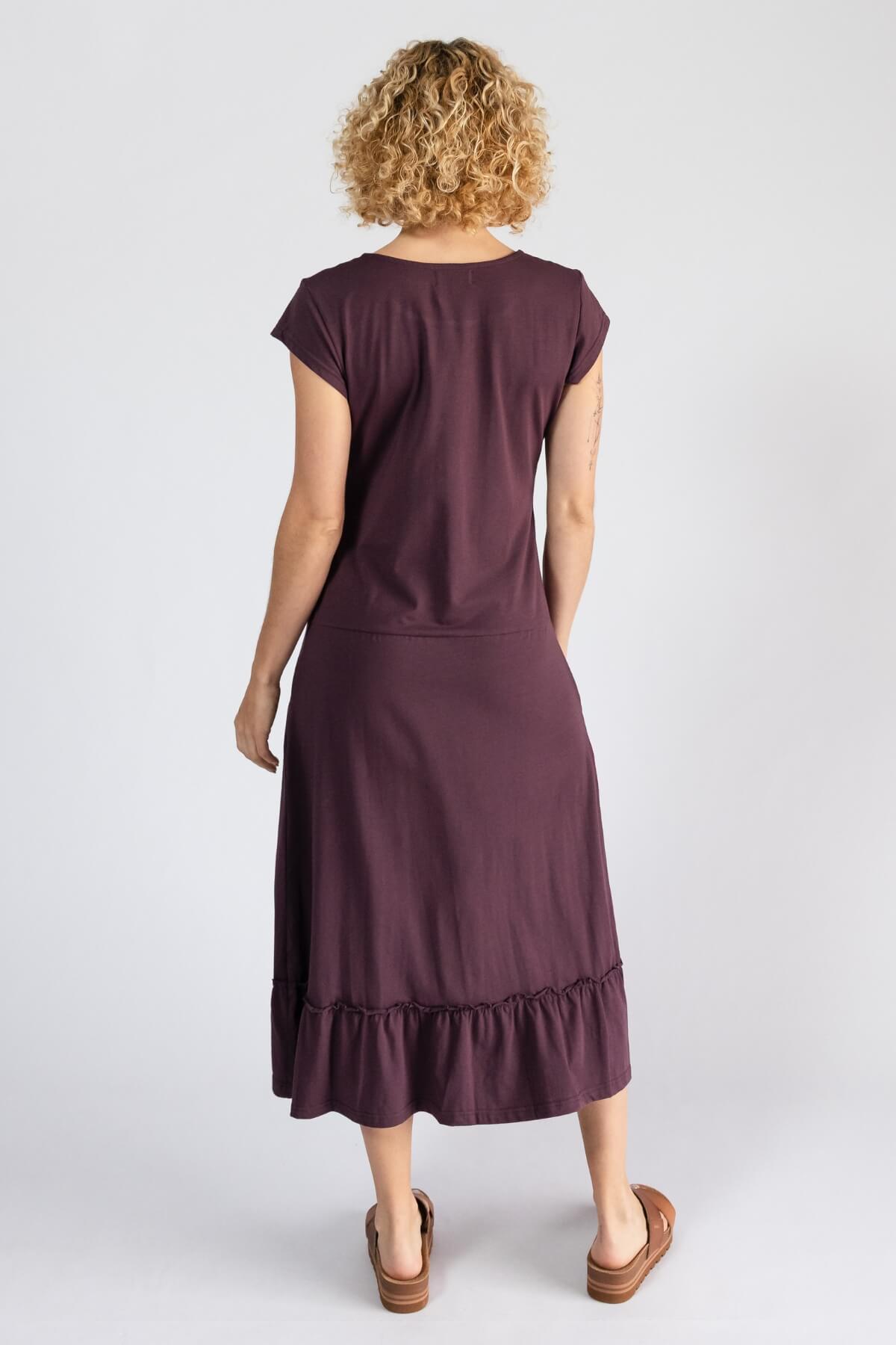 Surya Organic Cotton Midi Dress for Women - rear view