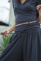 Surya Organic Cotton Palazzo Pants - turn down waistband