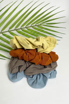 Surya Organic Cotton dead-stock  scrunchies - sky blue