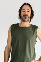 Surya Organic Cotton Singlet Top for Men - round neckline