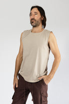 Surya Organic Cotton Singlet Tops for Men - left side view