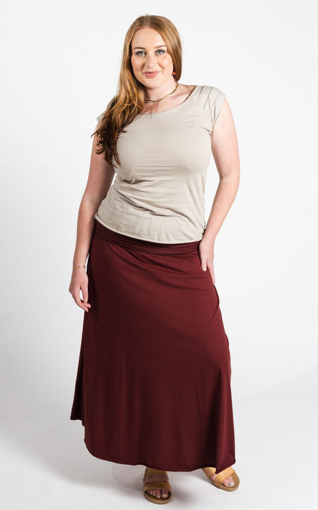 Surya Australia Ethical Organic Cotton Skirt made in Nepal - Berry