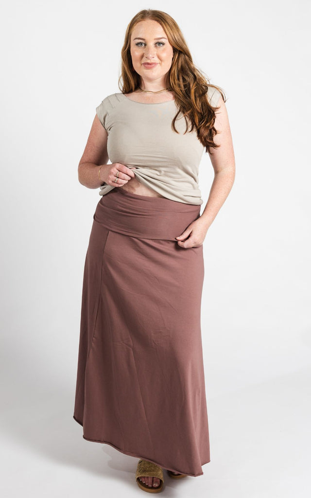 Surya Australia Ethical Organic Cotton Skirt made in Nepal - Dusty Mauve