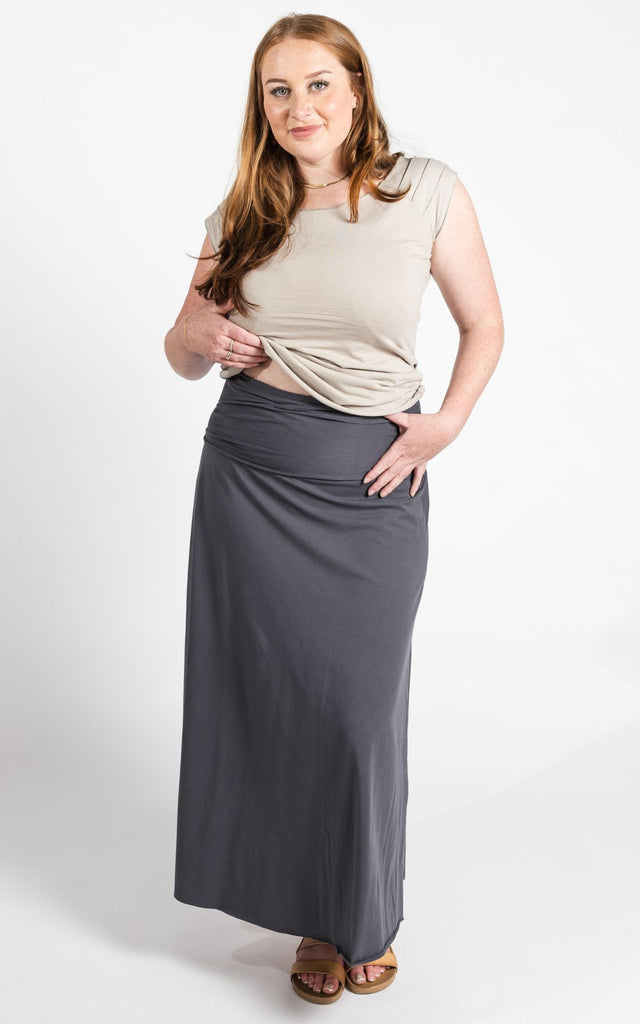 Surya Australia Ethical Organic Cotton Skirt made in Nepal - Dusty Grey