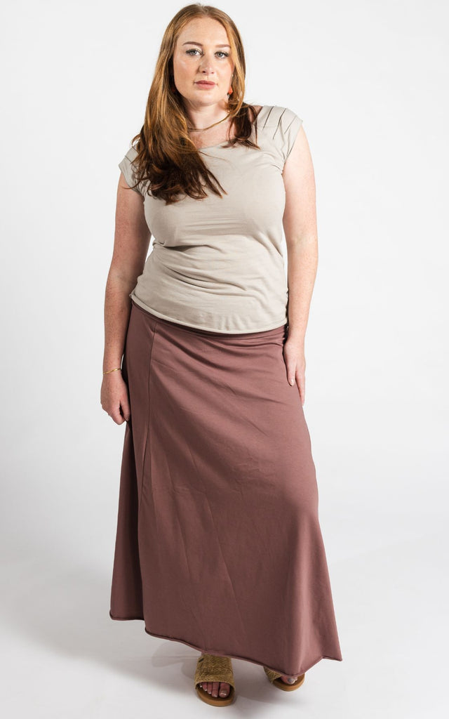 Surya Australia Ethical Organic Cotton Skirt made in Nepal - Dusty Mauve