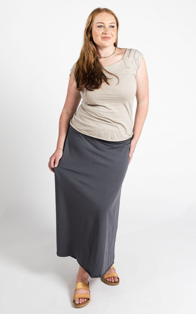 Surya Australia Ethical Organic Cotton Skirt made in Nepal - Dusty Grey