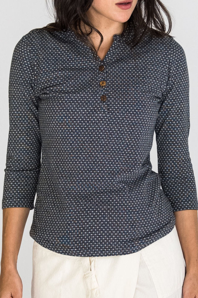 Surya Australia Clementine Organic Cotton 'Clementine' Top made in Nepal - Charcoal