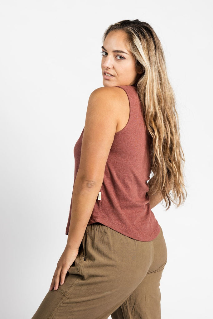 Surya Organic Cotton Tank Top made in Nepal - Dusty Mauve
