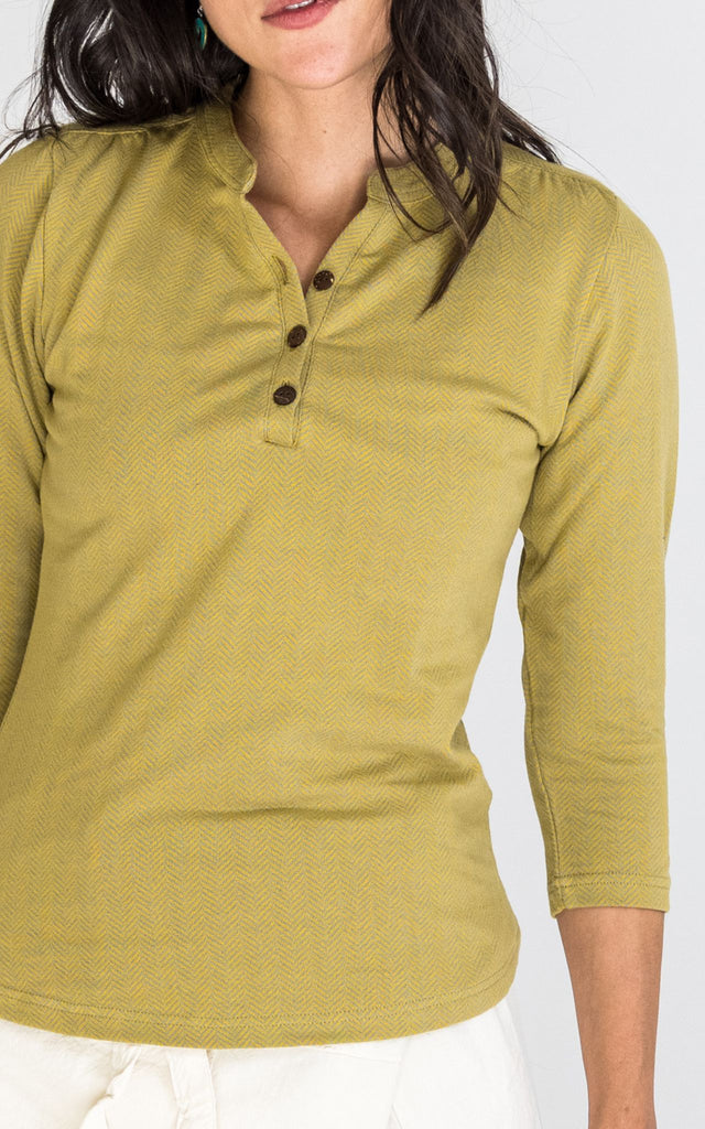 Surya Australia Clementine Organic Cotton 'Clementine' Top made in Nepal - Mustard