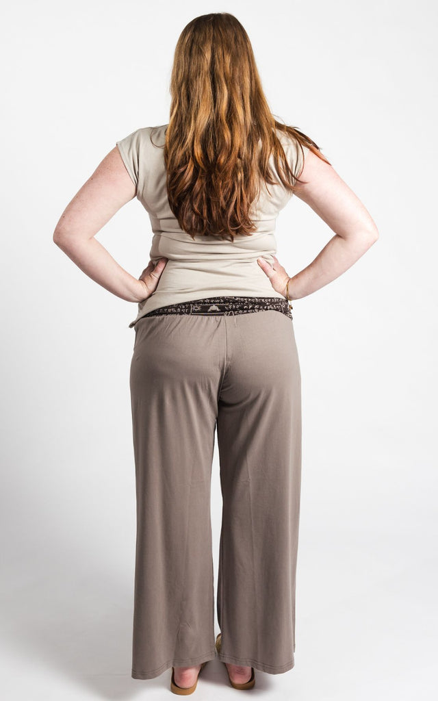 Surya Australia Organic Cotton 'Mantra' Pants made in Nepal - Taupe