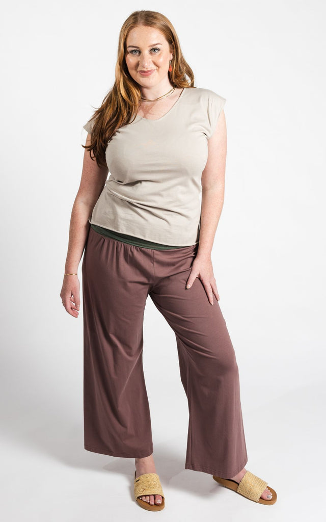 Surya Australia Organic Cotton 'Mantra' Pants made in Nepal - Dusty Mauve