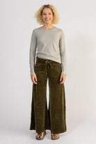 Surya Organic Velvet Palazzo Pants - with comfortable flat waistband