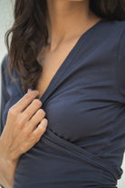 Surya Ethical Organic Wrap Top - neckline detail