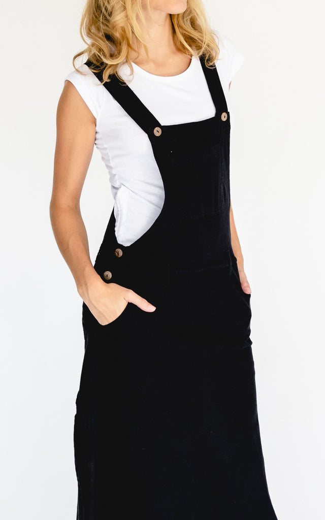 Surya Australia Ethical Cotton Overall Maxi Dress from Nepal - Oatmeal