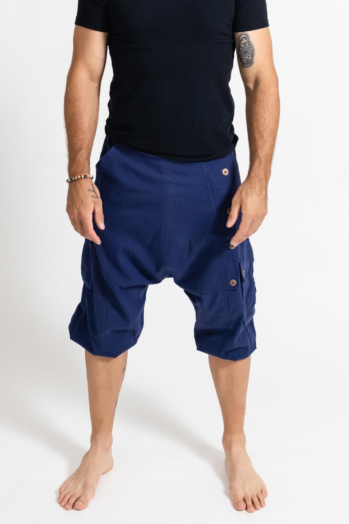 Surya Cotton Drop Crotch Shorts for Men - comfortable stretch waistband