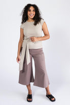 Surya Organic Cotton Cropped Pants - with turn down waist