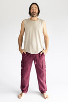 Surya Cotton Cargo Trousers for Men - with elastic waistband and drawstring