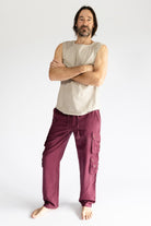Surya Cotton Cargo Trousers for Men - Wine colour