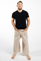 Thai Cotton Fishermen Pants for Men - Oatmeal
