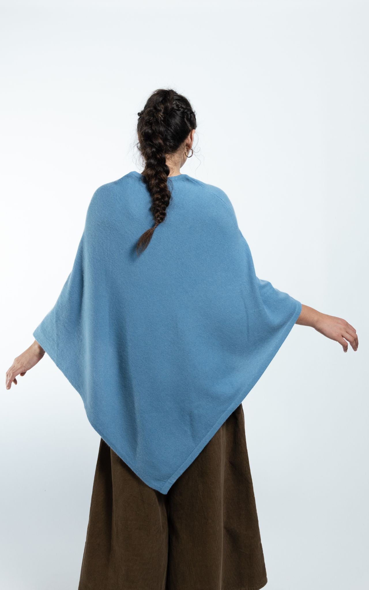 Surya Australia Ethical Cashmere Poncho made in Nepal - Sky Blue