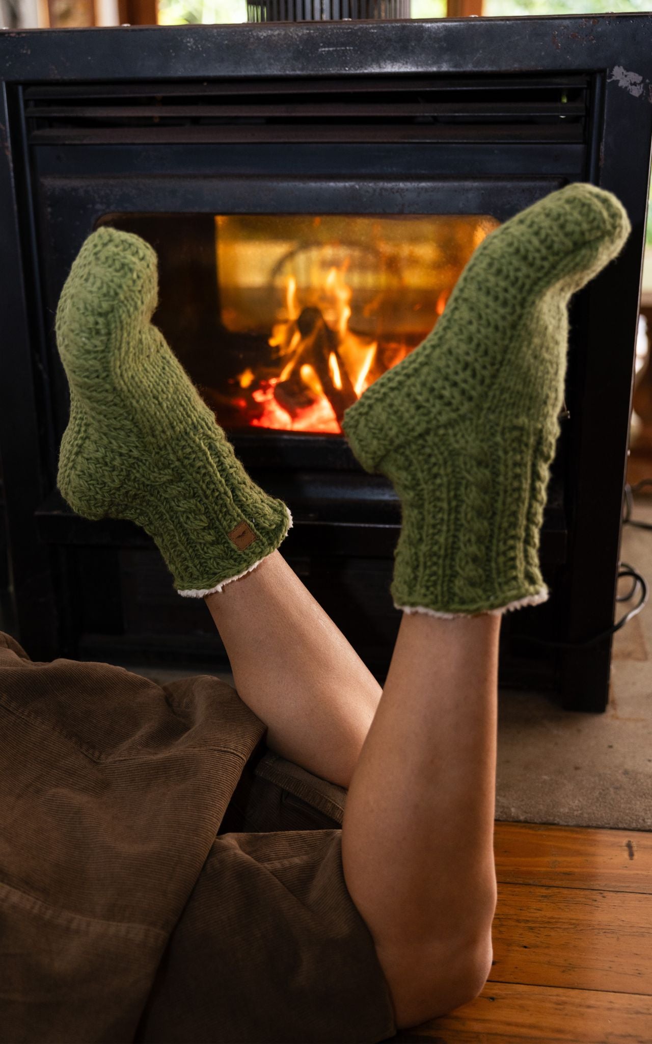 Surya Australia Mulesing free Wool Ankle Socks - Green