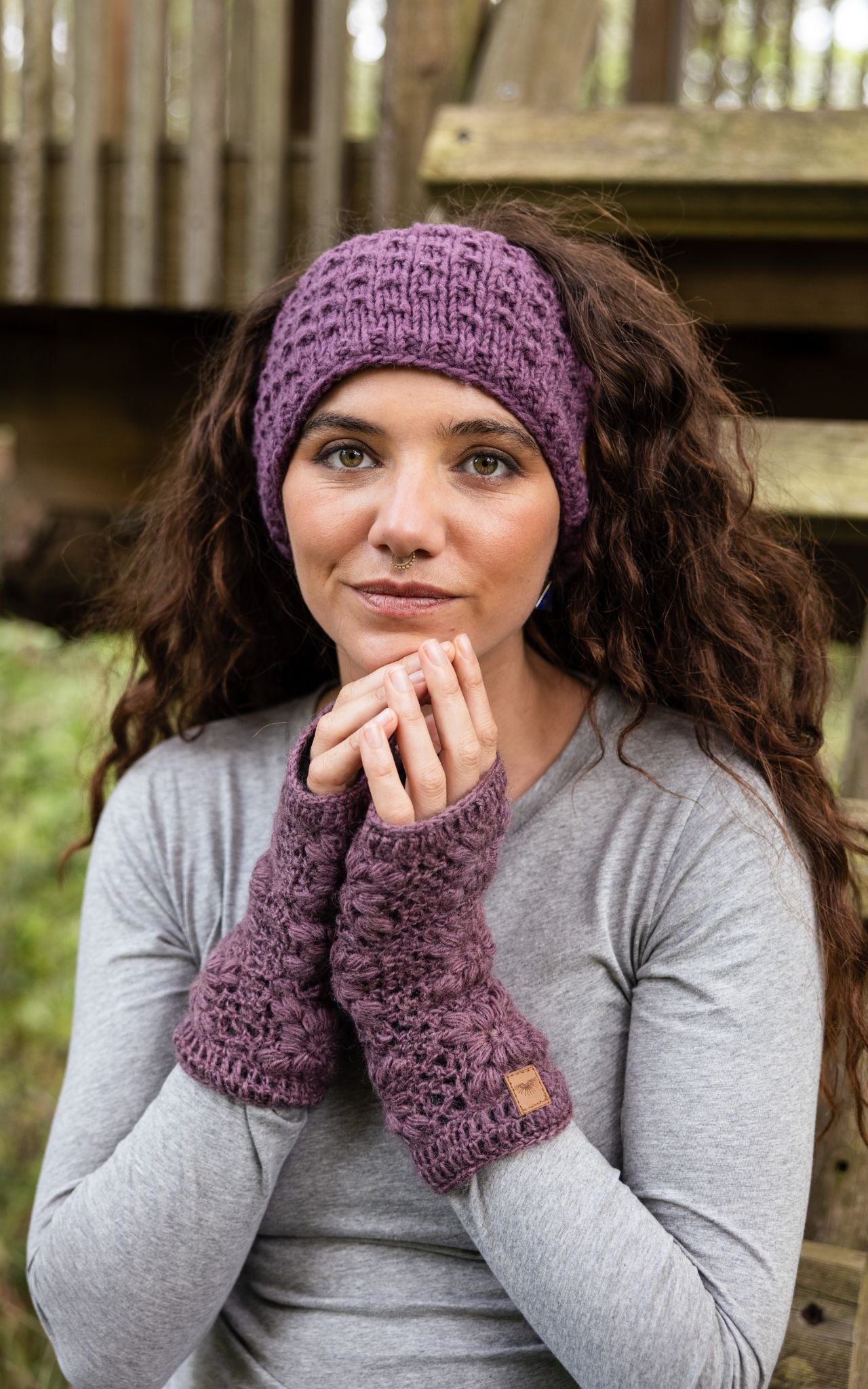 Surya Australia Ethical Wool Headbands from Nepal - Purple