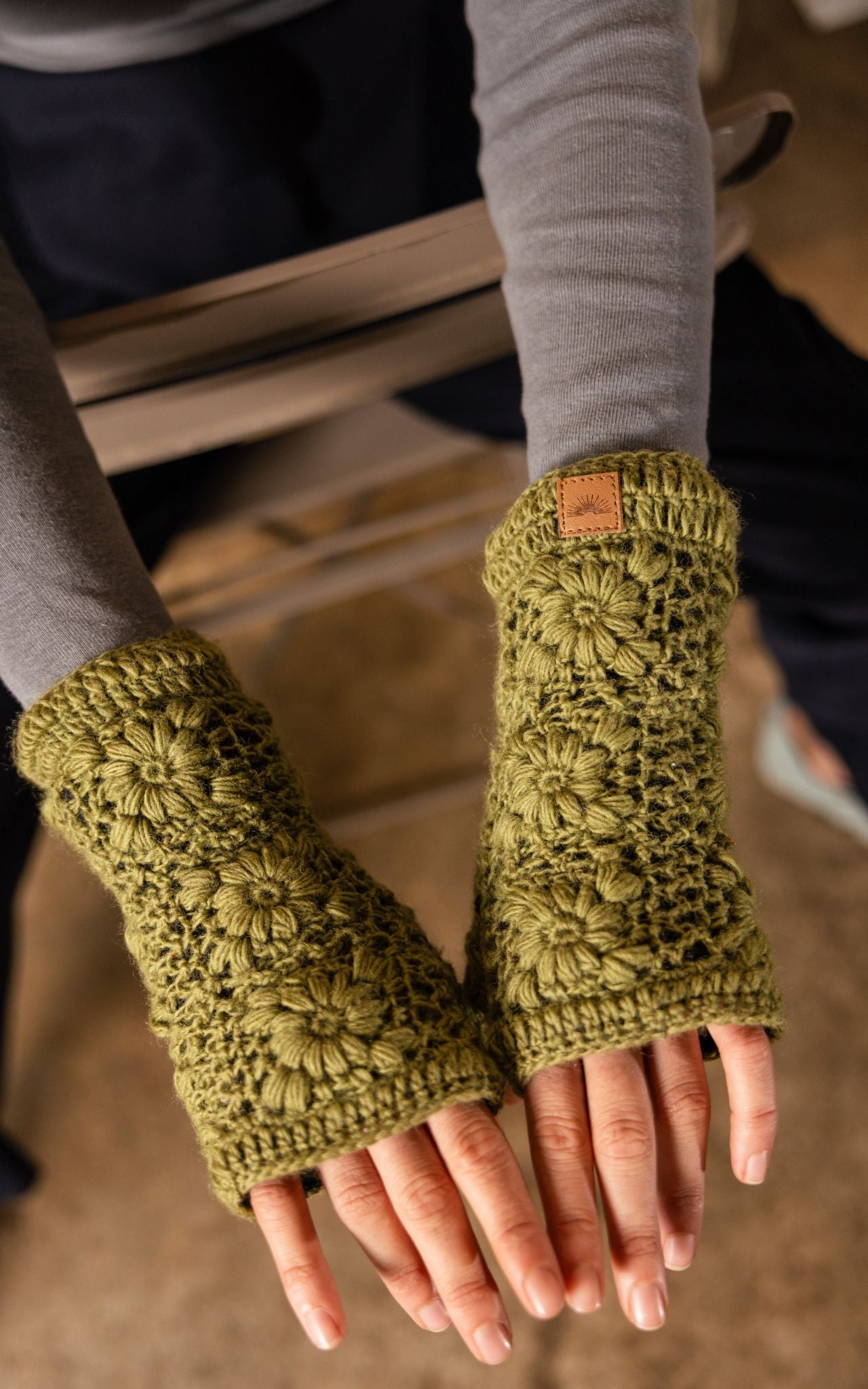 Surya Australia Woolen Hand warmers from Nepal - Olive