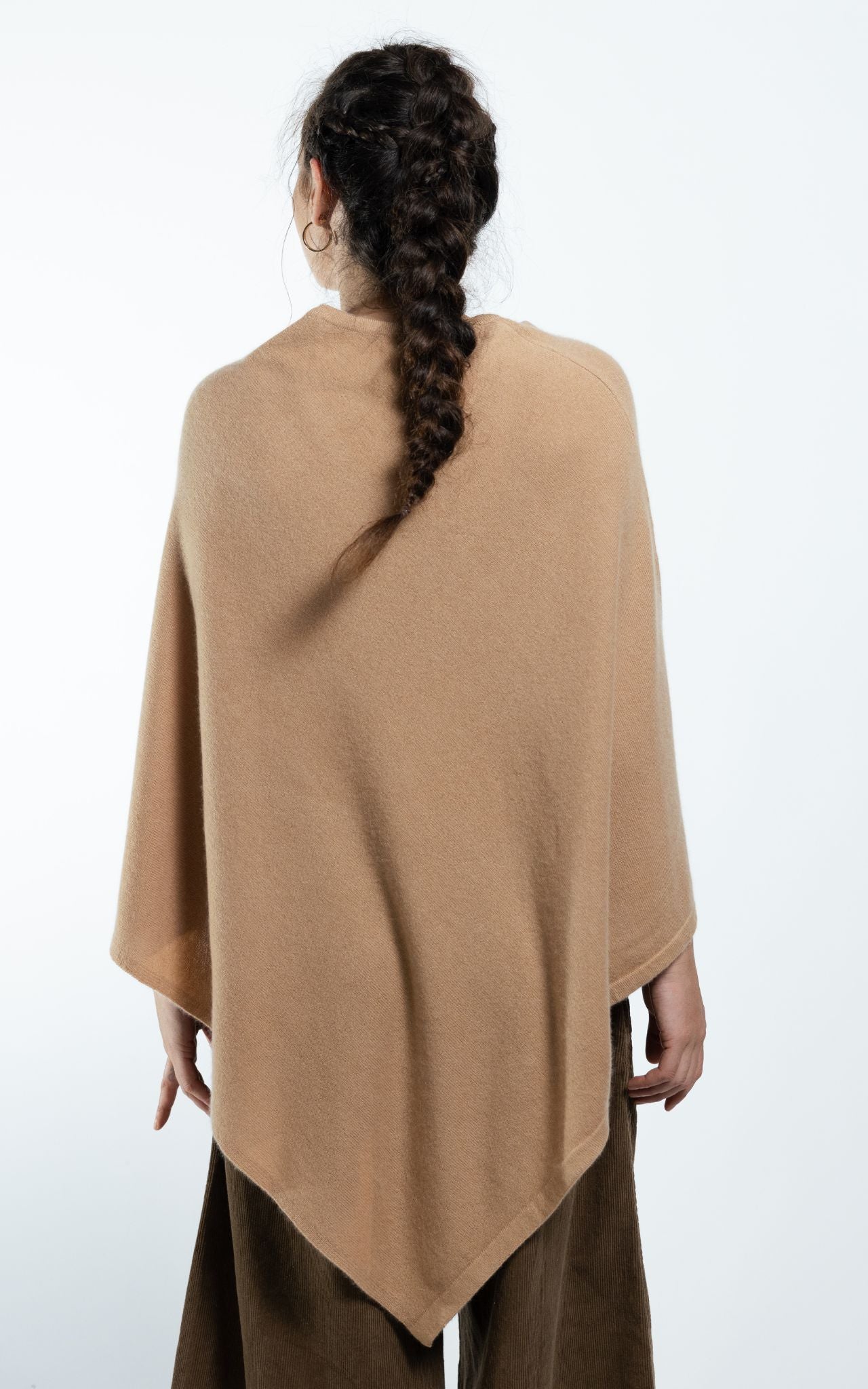 Surya Australia Ethical Cashmere Poncho made in Nepal - Almond
