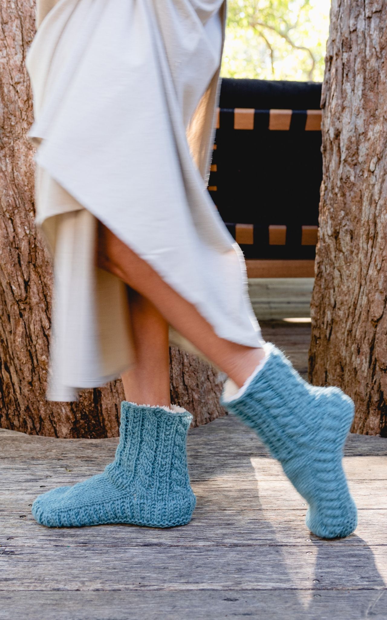 Surya Australia Ethical Wool Socks made in Nepal - Light Blue