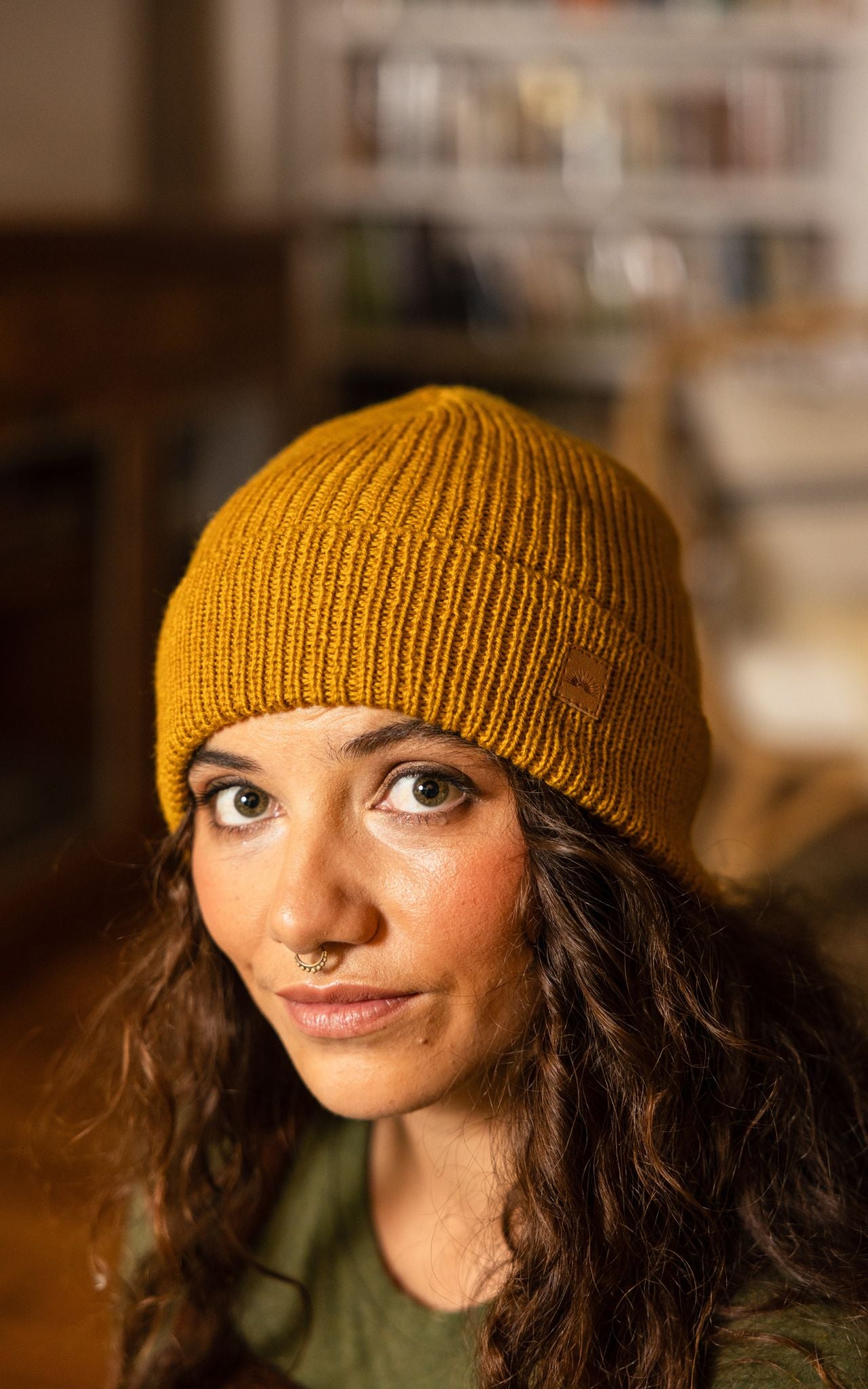 Surya Australia Merino Wool 'Woodstock' Beanie for women made in Nepal - Mustard