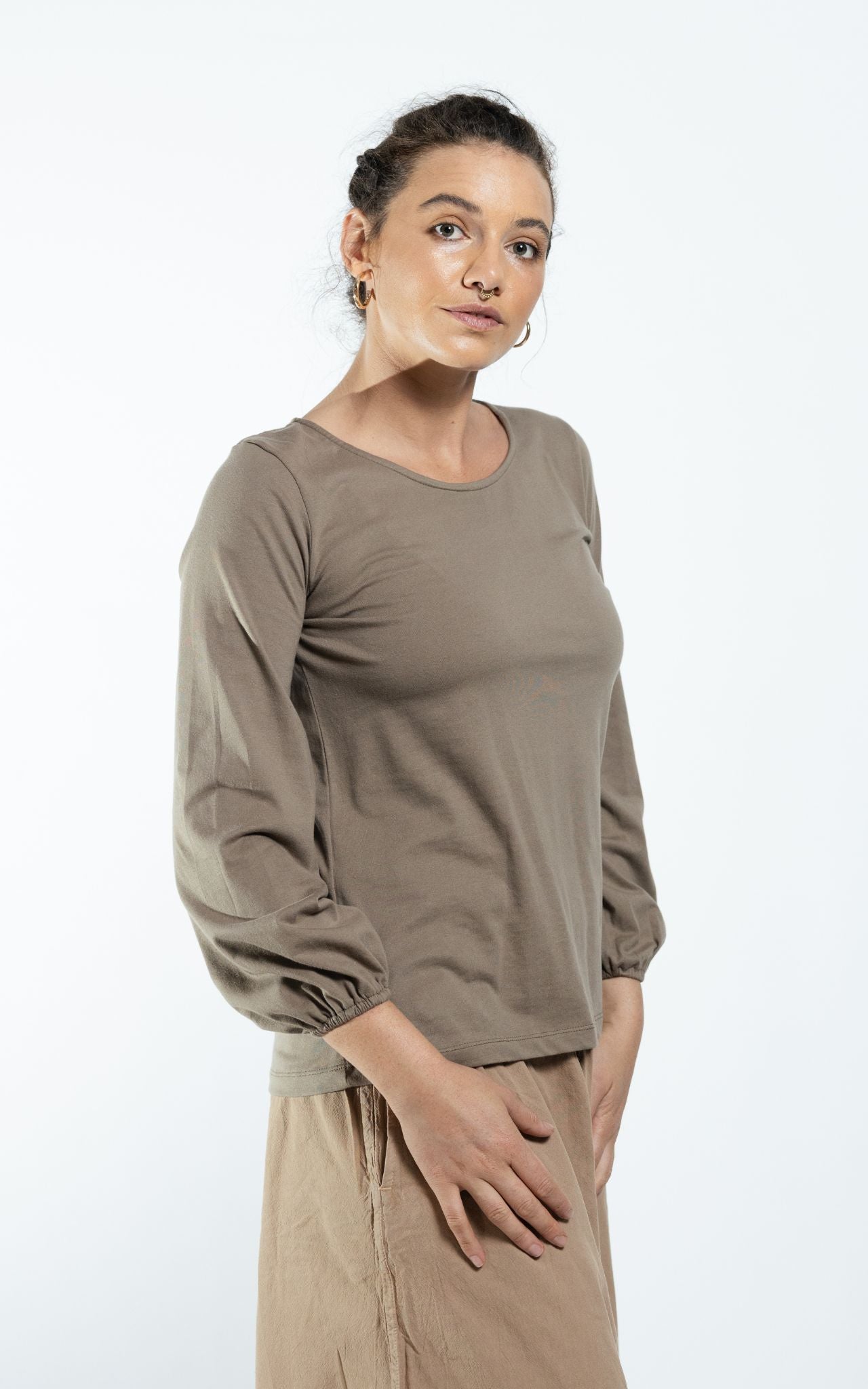 Surya The Label Ethical Organic Cotton 'Zoé' Top made in Nepal - Sage