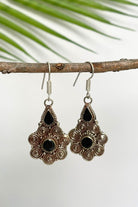 Surya Ethical Tibetan Earrings made in Nepal - Black Tirsa