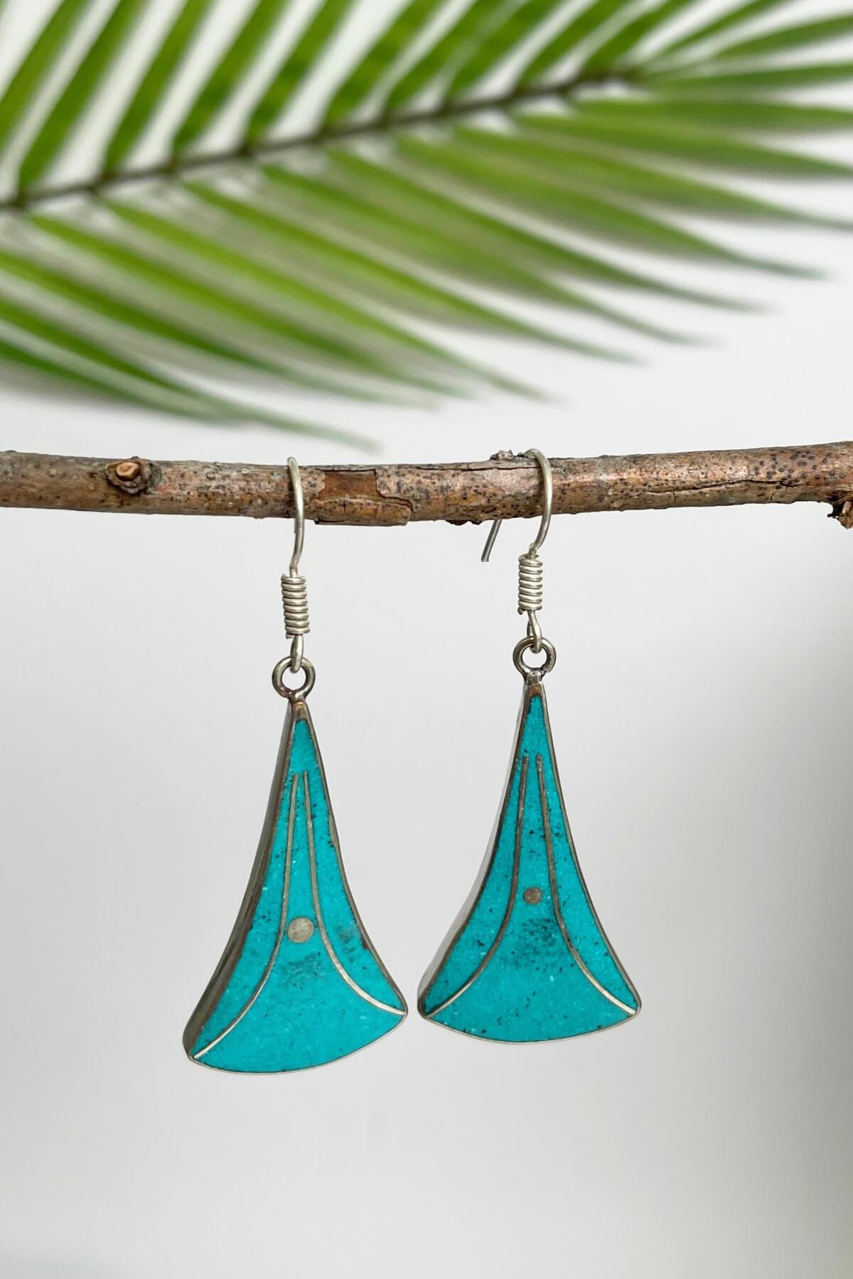 Surya Tibetan Earrings made in Nepal - Riya