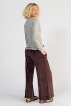Organic Velvet Palazzo Pants - right side view