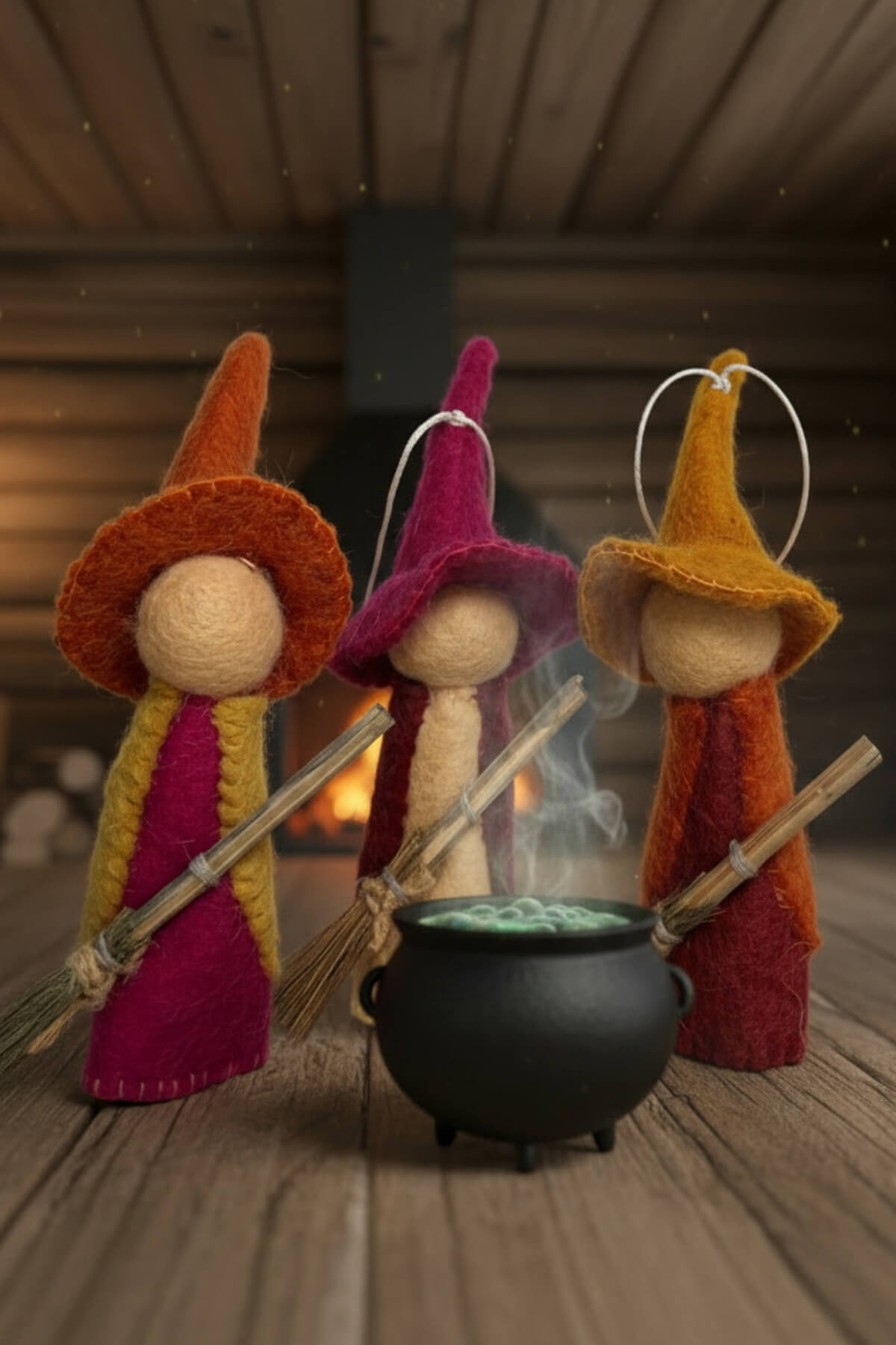 Surya Wool Felt Witches - ethically made in Nepal