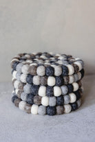 Felt Ball Coasters - neutral greys and browns