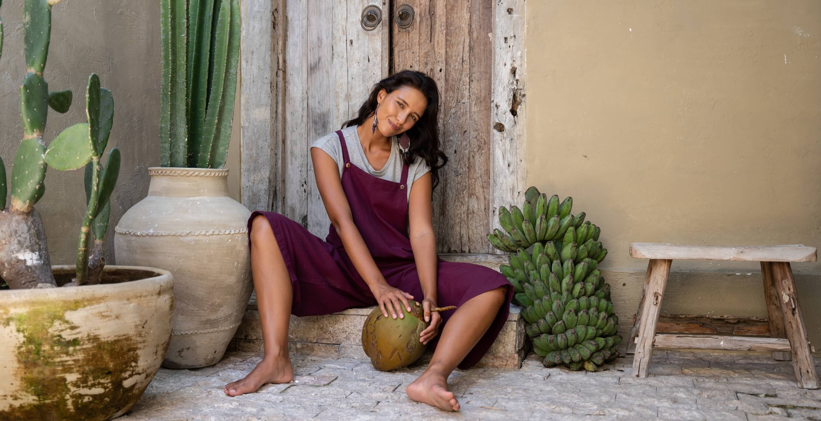 Surya Ethical Cotton Baggy Overalls for Women - made in Nepal