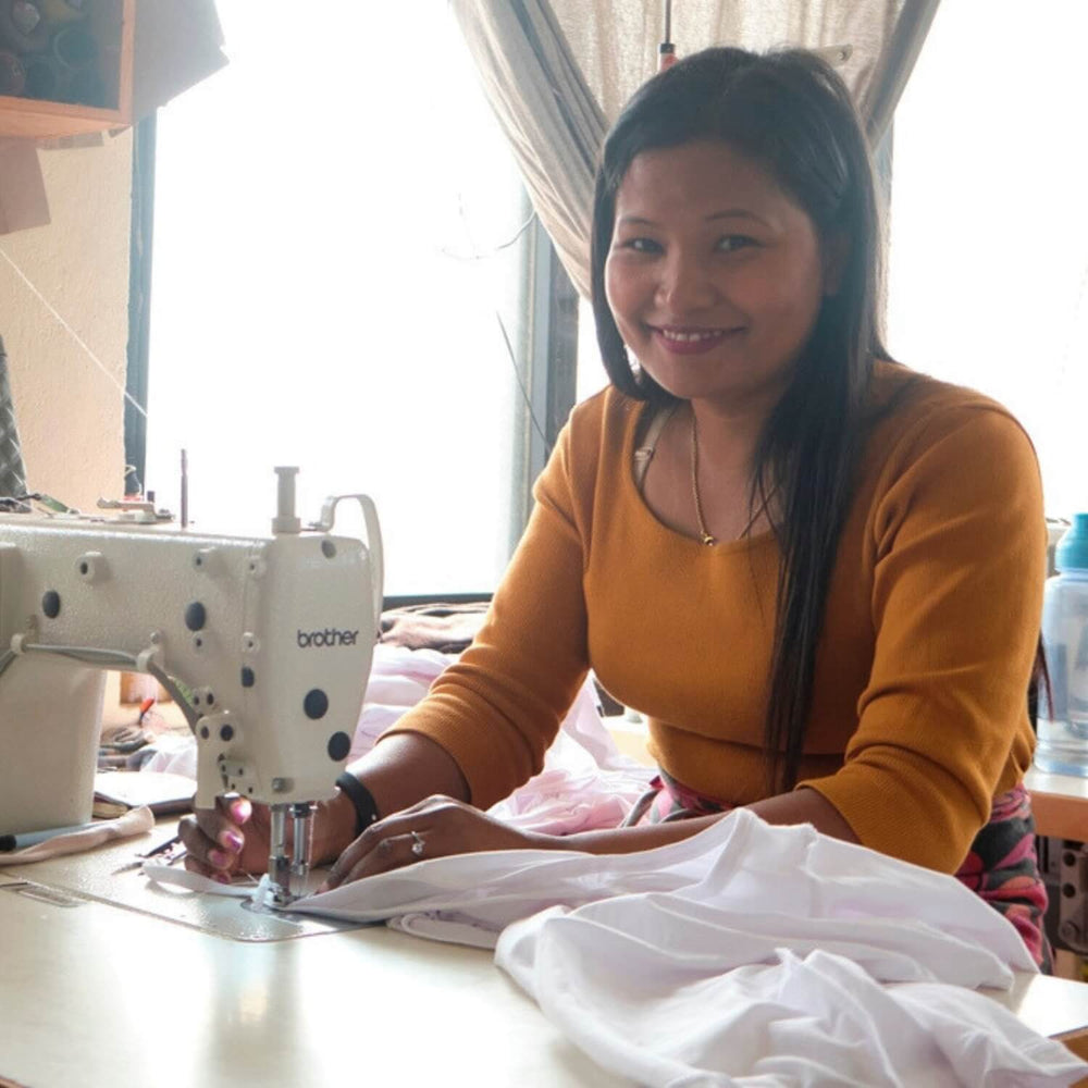 Surya Ethical Clothing Production in Nepal - stitching detail