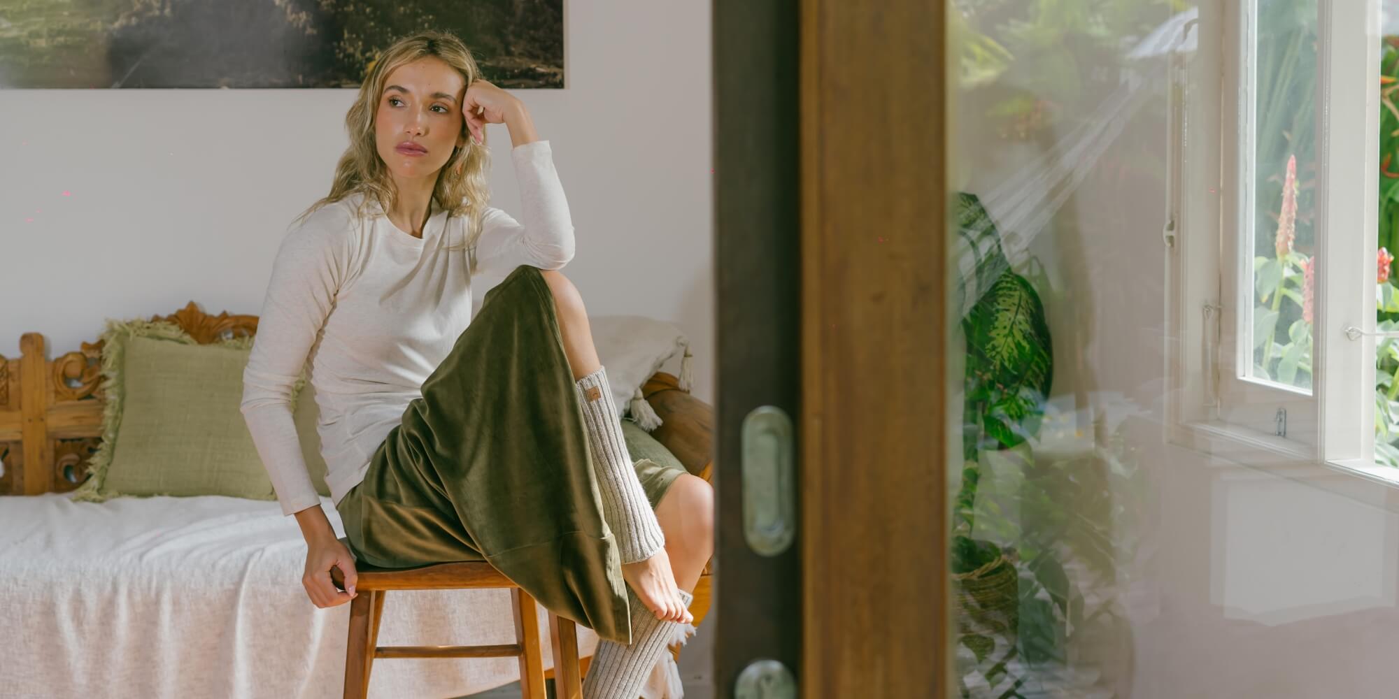 Surya Ethical Velvet Maxi Skirt for Women