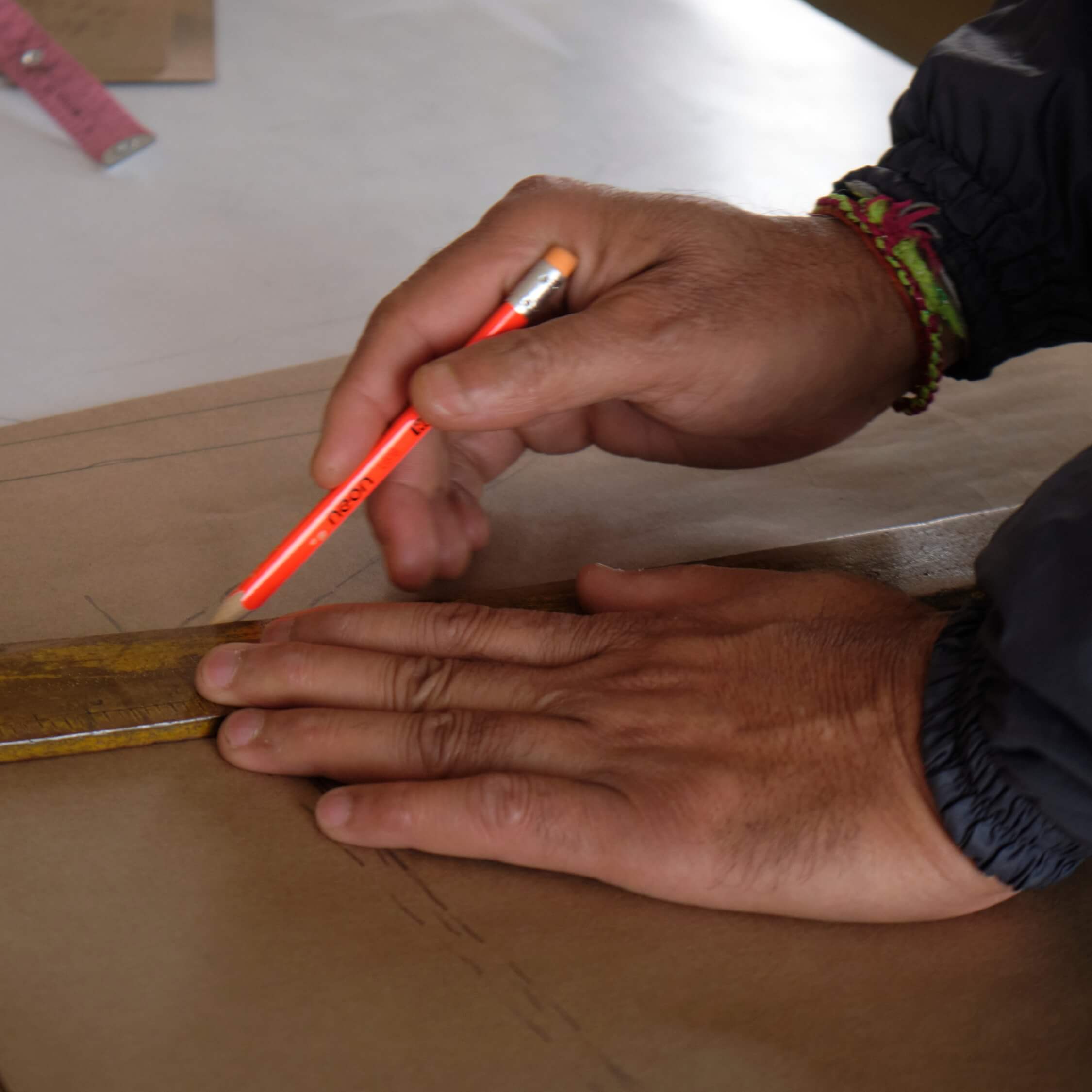 Surya Ethical Clothing Production in Nepal - pattern making