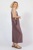 Ethical baggy cotton overalls for women – right side view