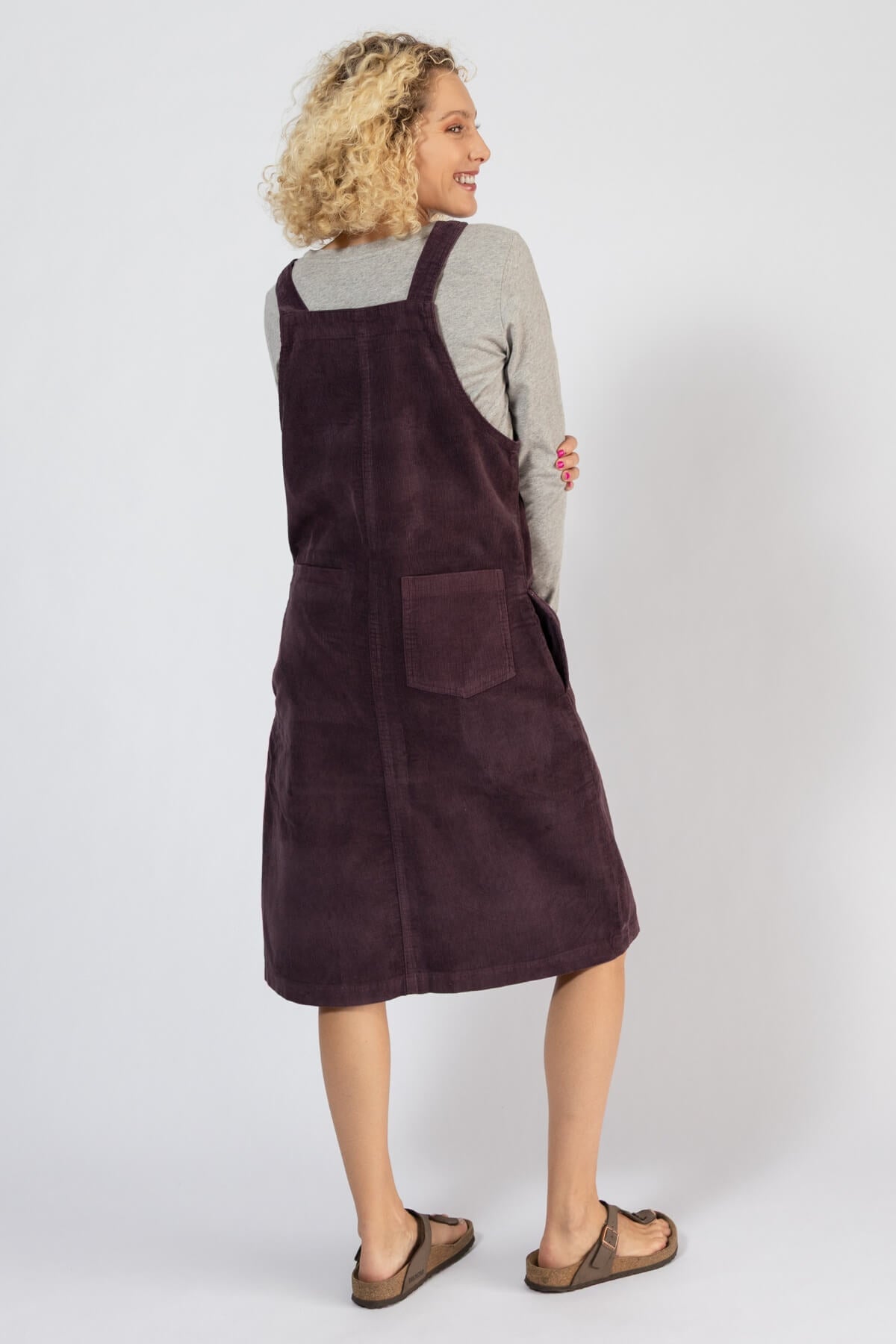 Surya Corduroy Pinafore Dress for Women - rear view