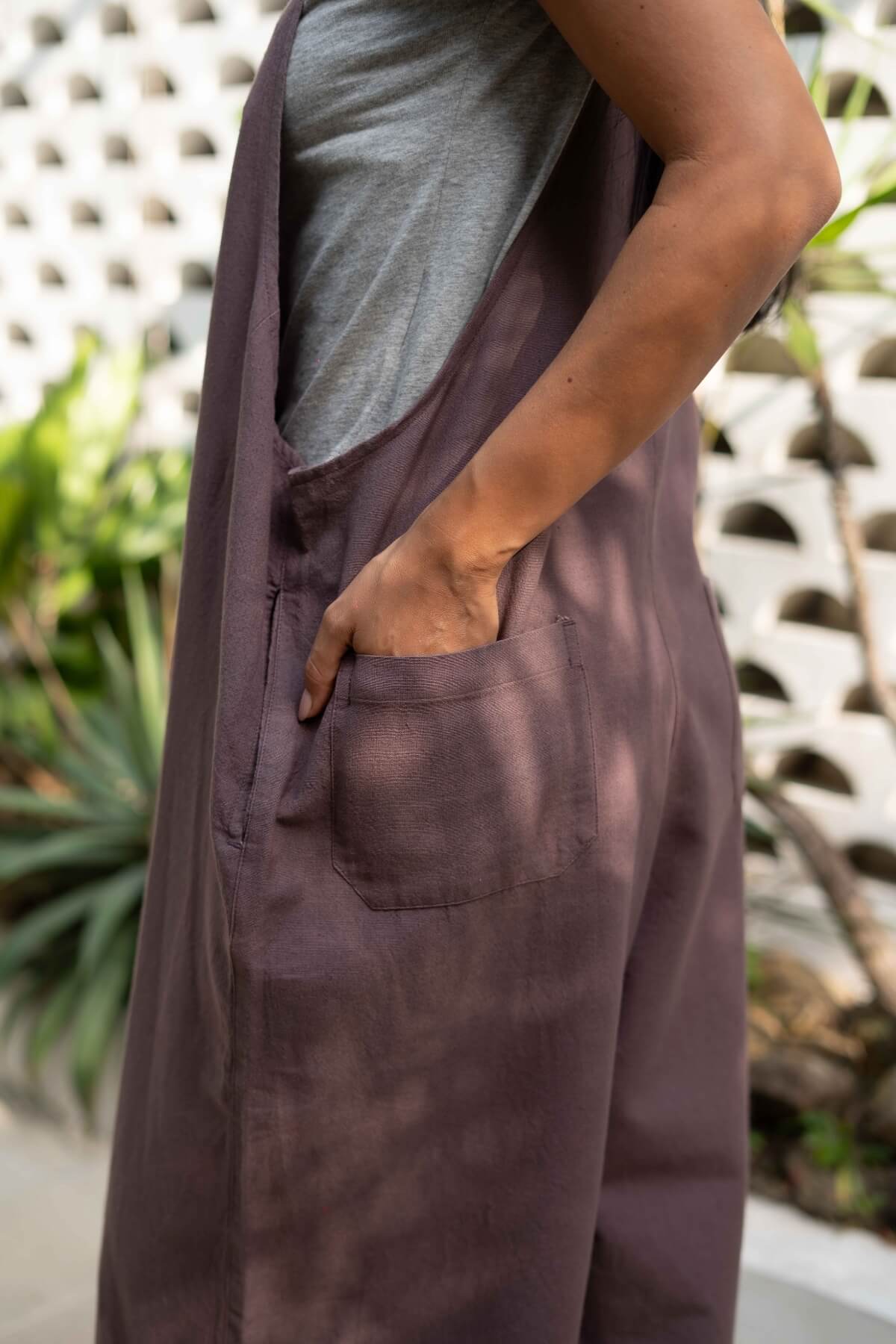 Ethical baggy cotton overalls for women – with loads of pockets